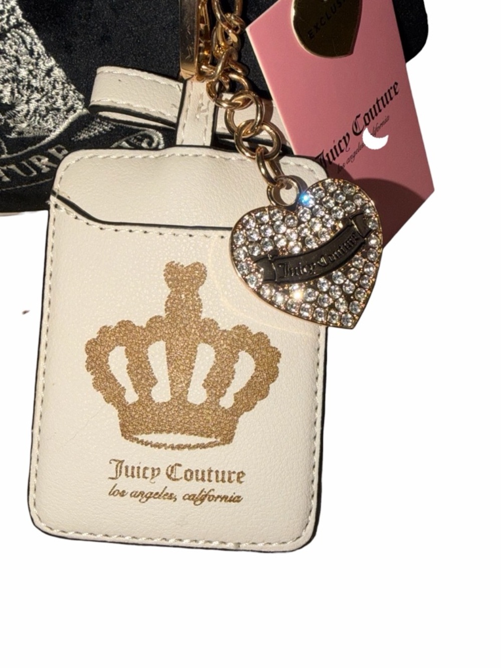 Juicy Couture Black Velvet Dome Satchel with Cream Trim - Picture 4 of 11